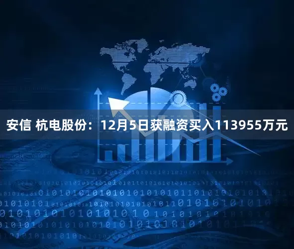 安信 杭电股份：12月5日获融资买入113955万元